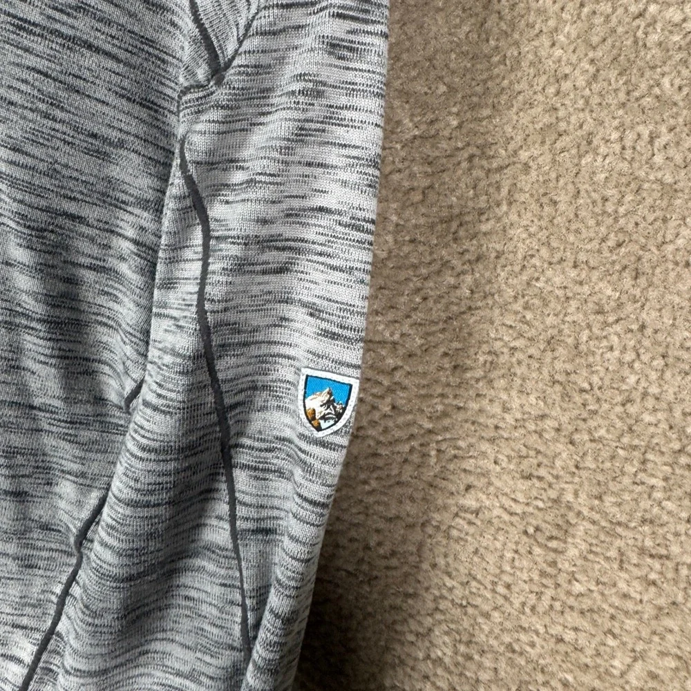 Kuhl‎ Quarter Zip Pullover Mens Large Grey Space Dye Performance Thumbhole Top